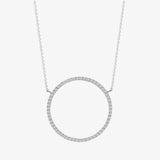 18ct White 0.43ct Diamond Circle Pendant - 18" Chain included HEERA DIAMONDS