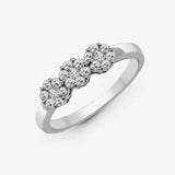 18ct White 0.45ct Diamond 3 x 7 Cluster Ring HEERA DIAMONDS