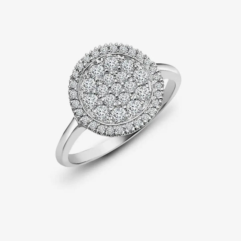 18ct White 0.55ct Dia Cluster Circle Ring HEERA DIAMONDS
