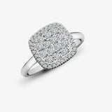 18ct White 0.55ct Dia Cluster Cushion Shape Ring HEERA DIAMONDS