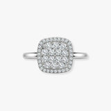 18ct White 0.55ct Natural Diamond Cluster Cushion Shape Ring