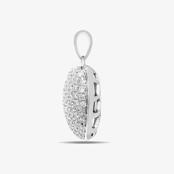 18ct White 0.66ct Diamond Pave Set Heart Pendant HEERA DIAMONDS