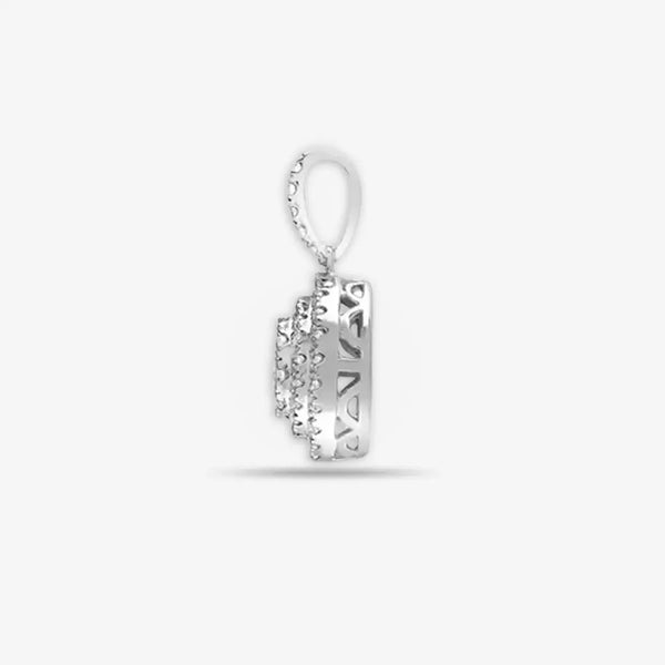 18ct White 0.73ct Dia Looped Bale Cluster Pendant HEERA DIAMONDS