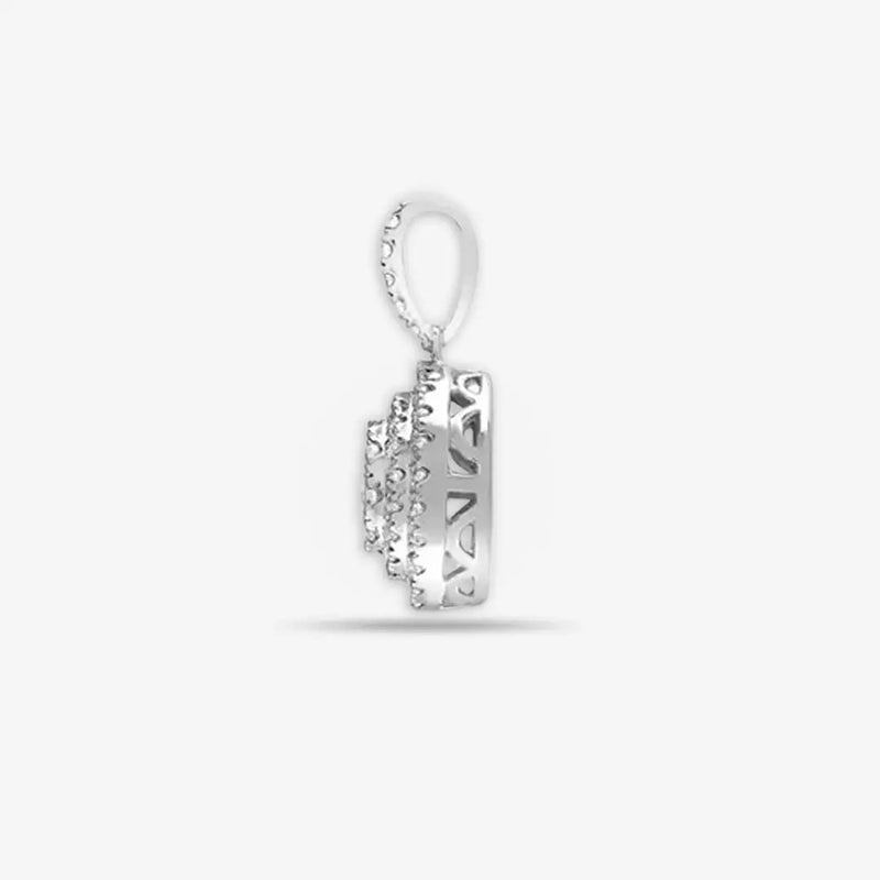 18ct White 0.73ct Dia Looped Bale Cluster Pendant HEERA DIAMONDS