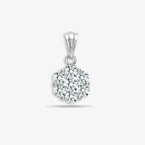 18ct White 0.75ct Diamond 7 Stone Cluster Pendant HEERA DIAMONDS