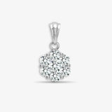 18ct White 1.00ct Diamond 7 Stone Cluster Pendant HEERA DIAMONDS