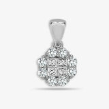 18ct White 1.00ct Round & Princess cut Diamond Pendant HEERA DIAMONDS