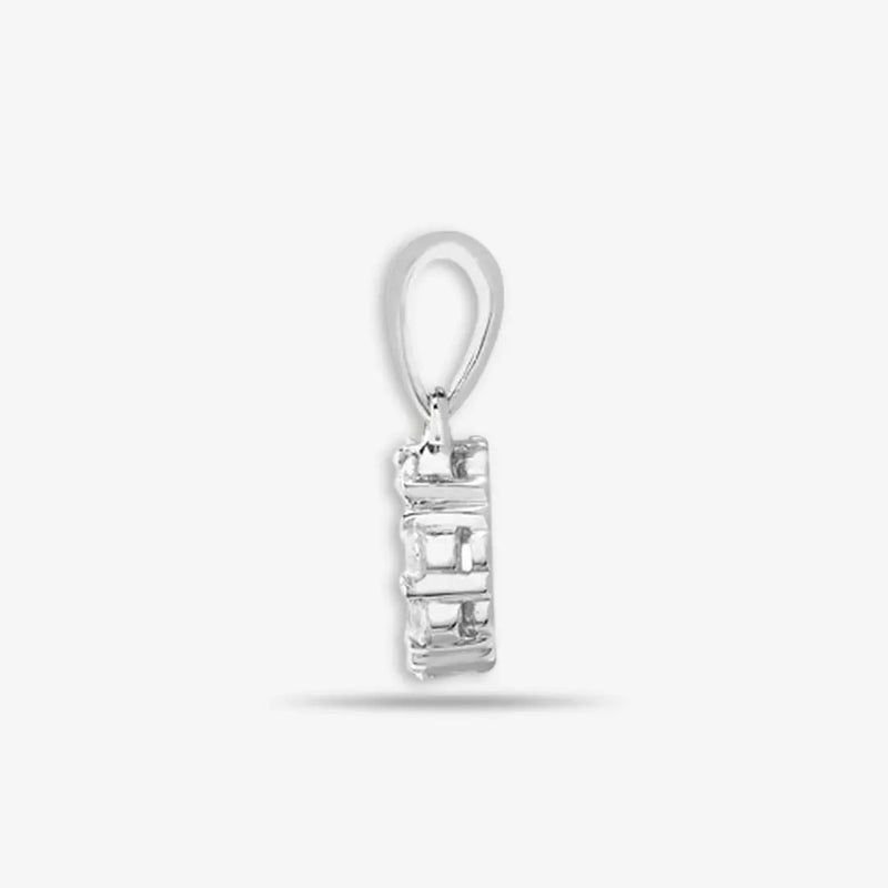 18ct White 1.00ct Round & Princess cut Diamond Pendant HEERA DIAMONDS