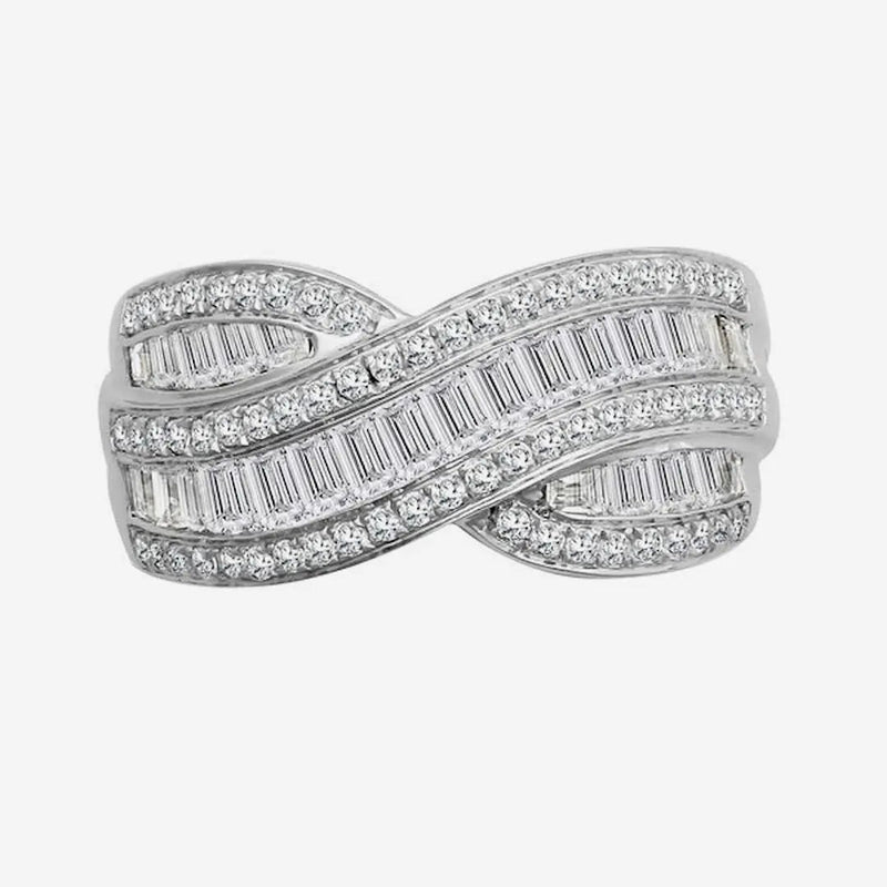18ct White 1.09ct Round & Baguette Diamond Ring HEERA DIAMONDS