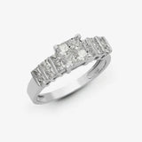 18ct White 1.18ct Princess Cut Diamond Cluster Ring HEERA DIAMONDS