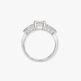 18ct White 1.18ct Princess Cut Natural Diamond Cluster Ring