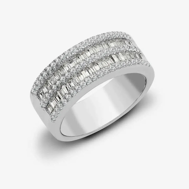 18ct White 1.18ct Round & Baguette Diamond Ring HEERA DIAMONDS