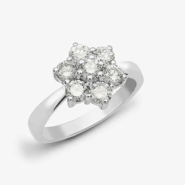 18ct White 1.50ct Diamond 7 Stone Cluster Ring HEERA DIAMONDS