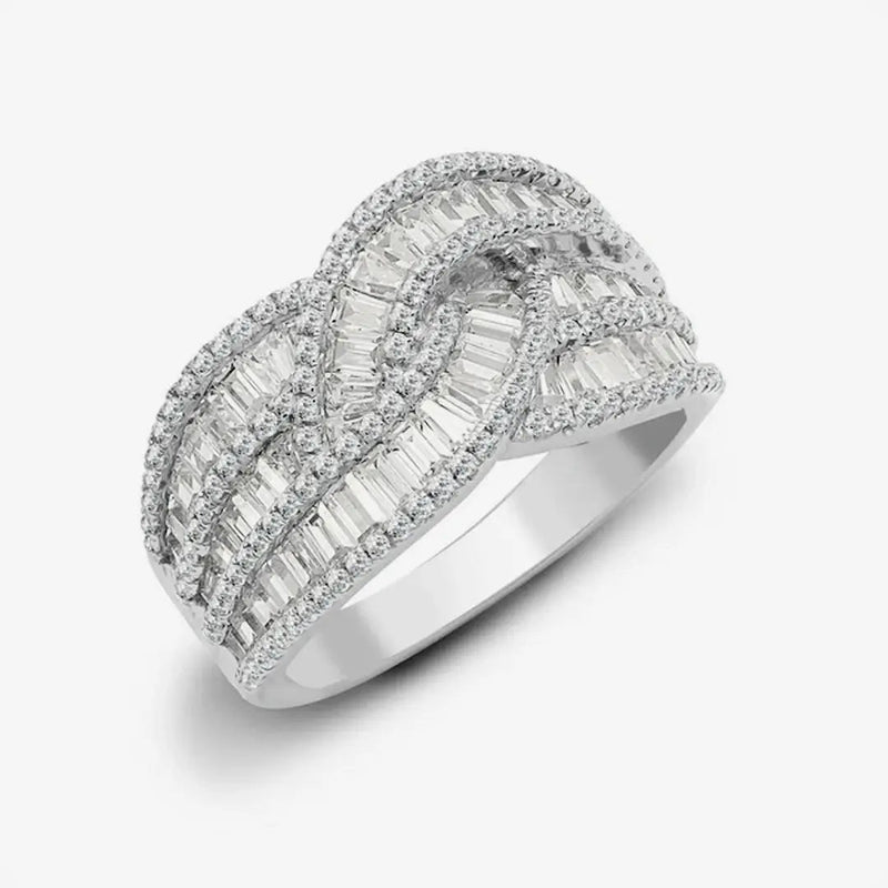 18ct White 1.83ct Round & Baguette Diamond Ring HEERA DIAMONDS