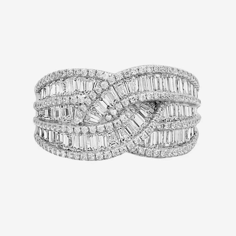 18ct White 1.83ct Round & Baguette Diamond Ring HEERA DIAMONDS