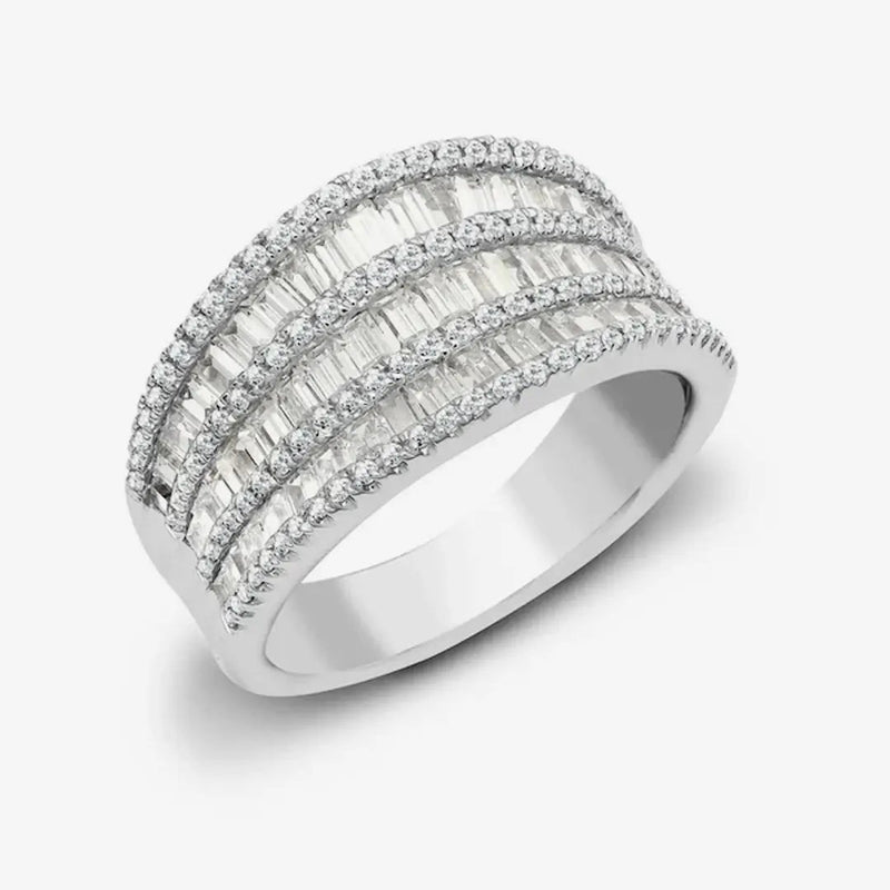 18ct White 2.21ct Round & Baguette Diamond Ring HEERA DIAMONDS