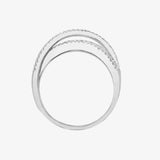 18ct White Diamond-0.33ct Sapphire-0.57ct Crossover Ring HEERA DIAMONDS