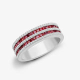 18ct White Diamond-0.35ct Ruby-0.95ct Ring HEERA DIAMONDS