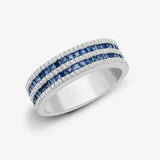 18ct White Diamond-0.35ct Sapphire-0.93ct Ring HEERA DIAMONDS