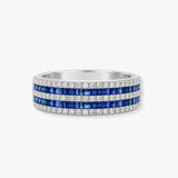 18ct White Diamond-0.35ct Sapphire-0.93ct Ring