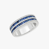 18ct White Diamond-0.35ct Sapphire-0.93ct Ring