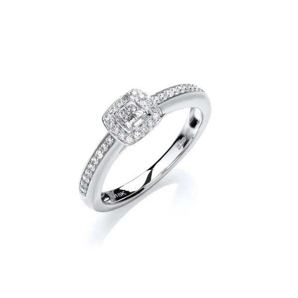18ct White Gold 0.25ct Fancy Engagement Ring Hanron Jewellery