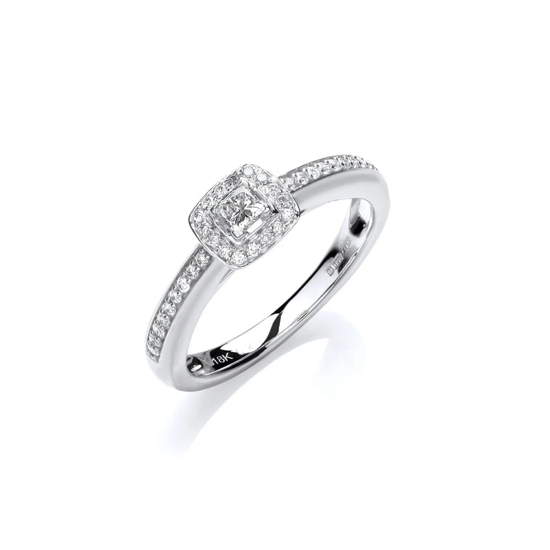 18ct White Gold 0.25ct Fancy Engagement Ring Hanron Jewellery