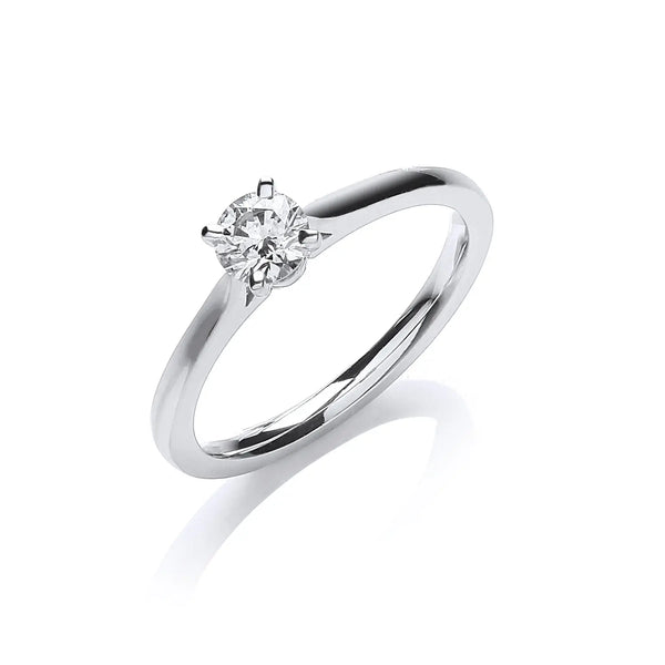 18ct White Gold 0.30ct Certificated Solitaire Ring HEERA DIAMONDS