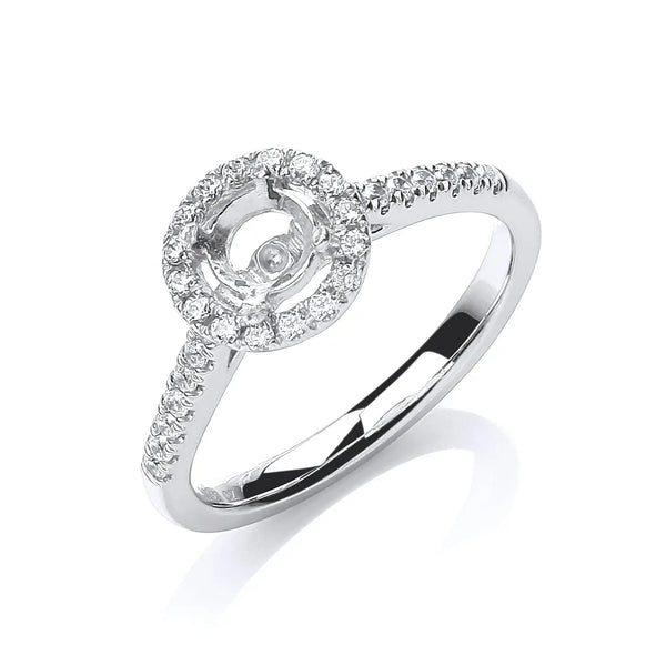 18ct White Gold 0.30ct & (0.30ct Centre) Semi-Set Mount G/VS HEERA DIAMONDS