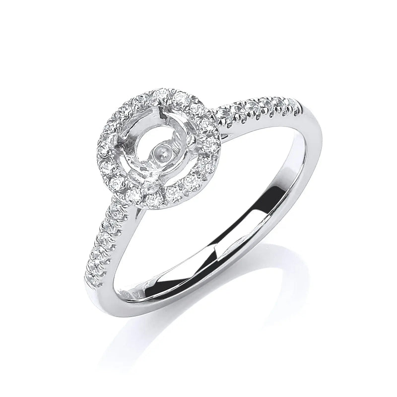 18ct White Gold 0.30ct & (0.30ct Centre) Semi-Set Mount G/VS HEERA DIAMONDS