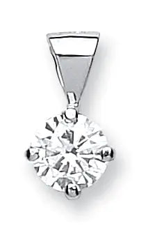 18ct White Gold 0.35ct Claw Set Diamond Solitaire Pendant HEERA DIAMONDS