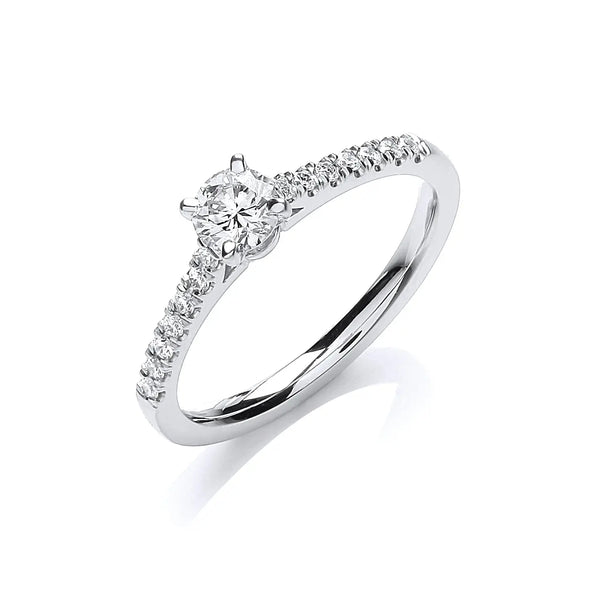 18ct White Gold 0.45ctw Certificated Solitaire Ring HEERA DIAMONDS