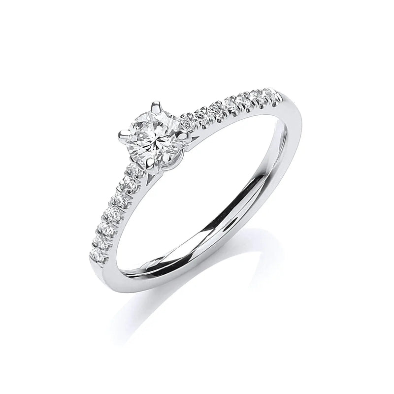 18ct White Gold 0.45ctw Certificated Solitaire Ring HEERA DIAMONDS