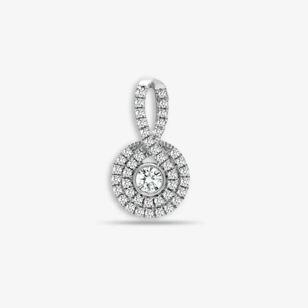 18ct White Gold 0.48ct Diamond Looped Bale Cluster Pendant HEERA DIAMONDS