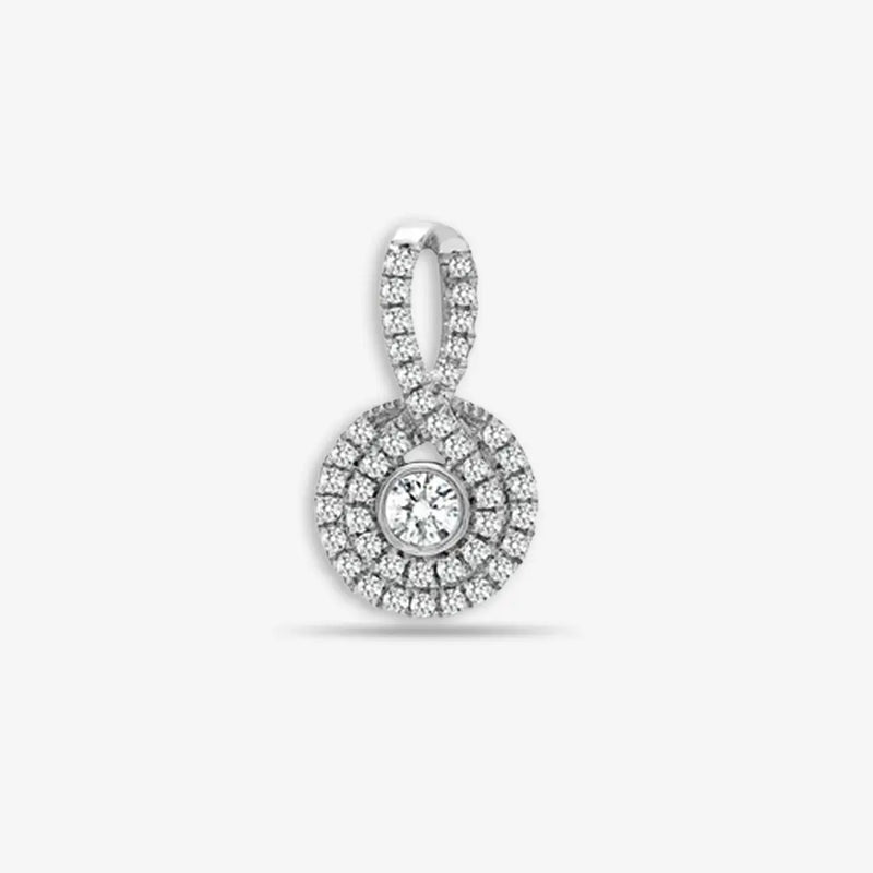 18ct White Gold 0.48ct Diamond Looped Bale Cluster Pendant HEERA DIAMONDS