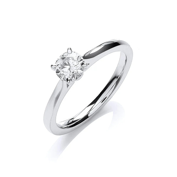 18ct White Gold 0.50ct Certificated Engagement Ring Hanron Jewellery