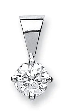 18ct White Gold 0.50ct Claw Set Diamond Solitaire Pendant HEERA DIAMONDS