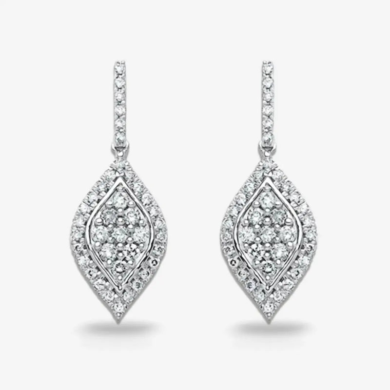 18ct White Gold 0.50ct Diamond Drop Earrings HEERA DIAMONDS