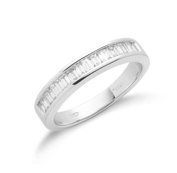 18ct White Gold 0.50ctw Baguette Cut Diamond Eternity Ring Hanron Jewellery