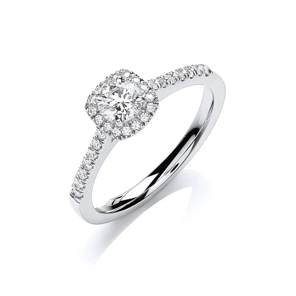 18ct White Gold 0.50ctw Certificated Engagement Ring Hanron Jewellery