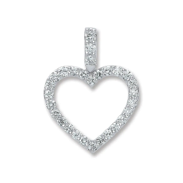 18ct White Gold 0.60ct GH-VS Diamond Drop Heart Pendant HEERA DIAMONDS