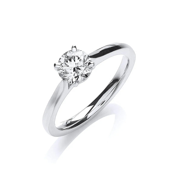 18ct White Gold 0.70ct Certificated Engagement Ring Hanron Jewellery