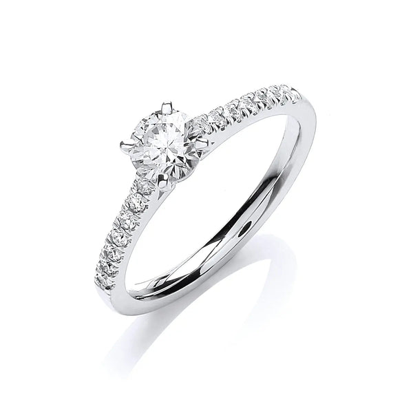 18ct White Gold 0.70ctw Certificated Engagement Ring Hanron Jewellery