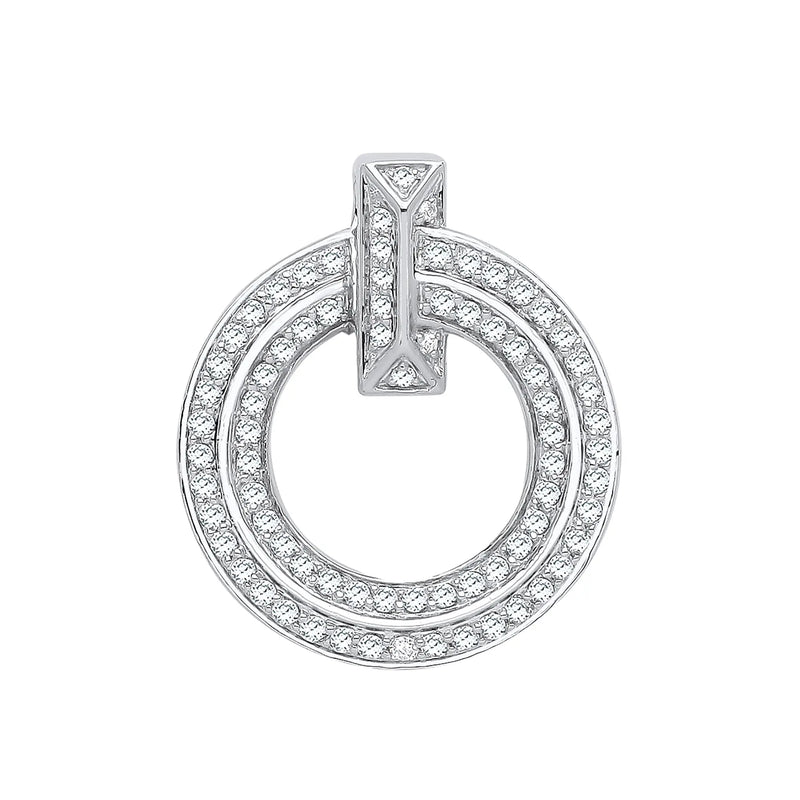 18ct White Gold 0.71ct Circle of Life Diamond Pendant Hanron Jewellery