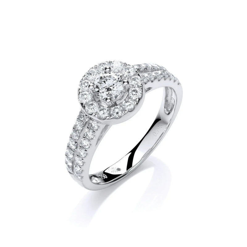 18ct White Gold 0.75ct H-SI Diamond Fancy Ring HEERA DIAMONDS