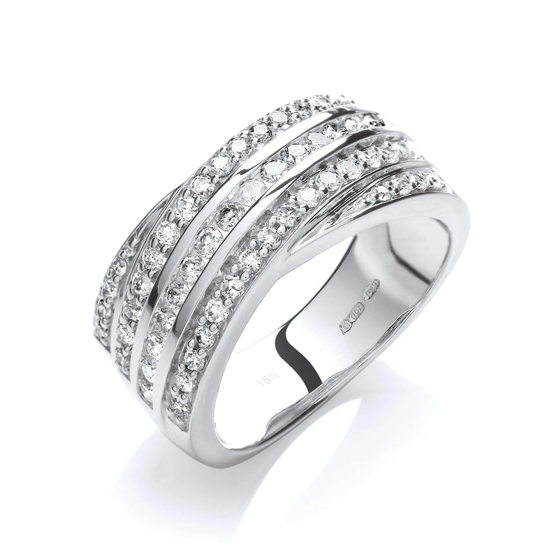 18ct White Gold 0.75ctw Diamond Ring Hanron Jewellery