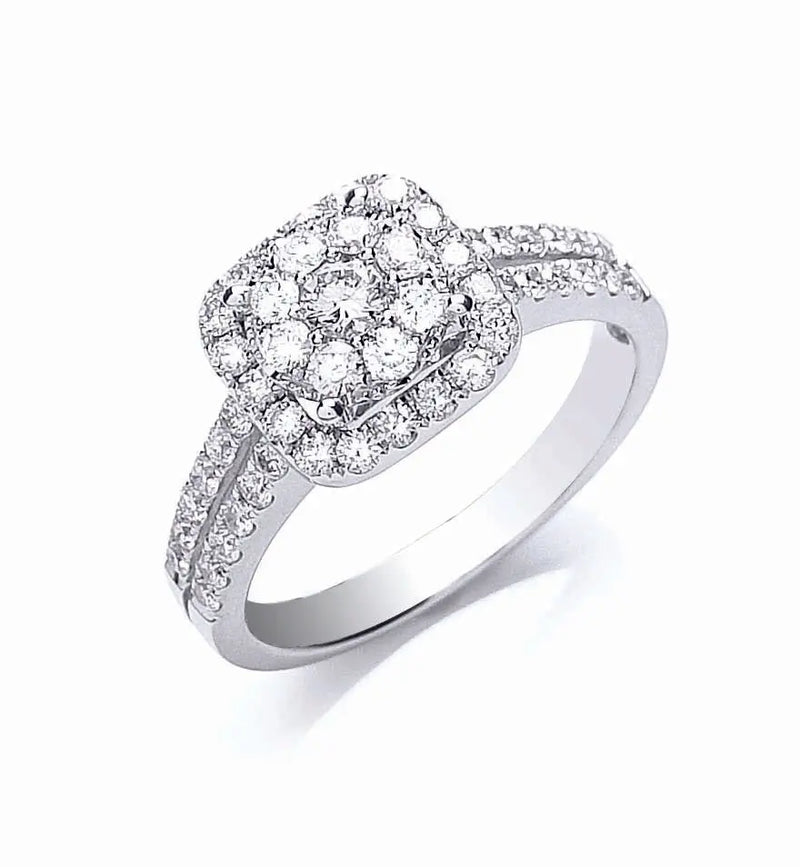 18ct White Gold 0.90ct Fancy Diamond Ring Hanron Jewellery