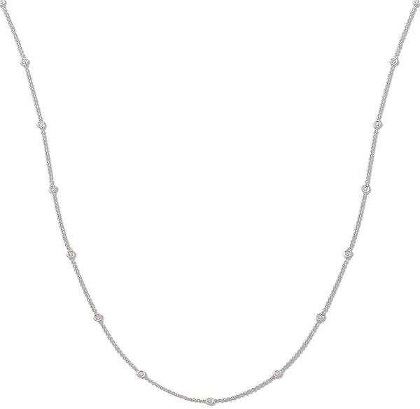 18ct White Gold 1.00ct Diamond by the yard Necklace (36in/91cm) Hanron Jewellery