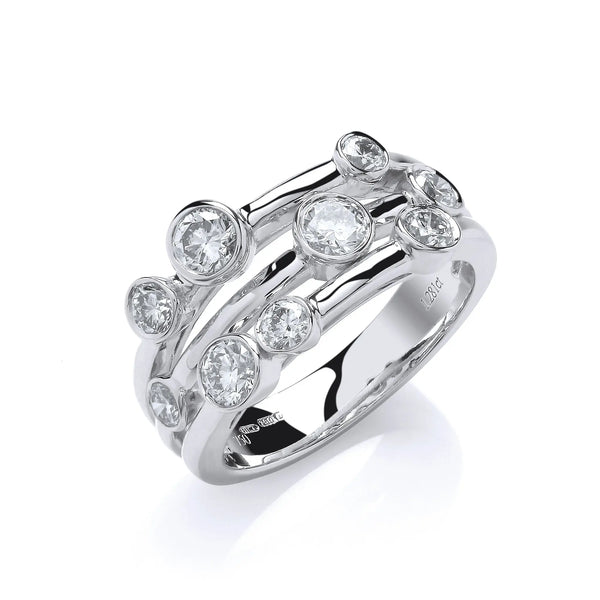 18ct White Gold 1.30ct GH-SI Diamond Dress Ring Hanron Jewellery