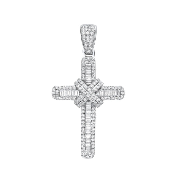 18ct White Gold 2.00ct Diamond Cross Hanron Jewellery